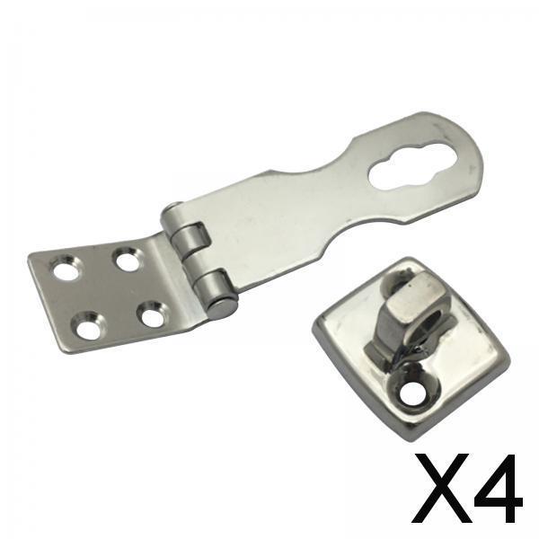 4x304 Stainless Steel Padlock Hasp Swivel Door Clasp Marine Boat Hardware