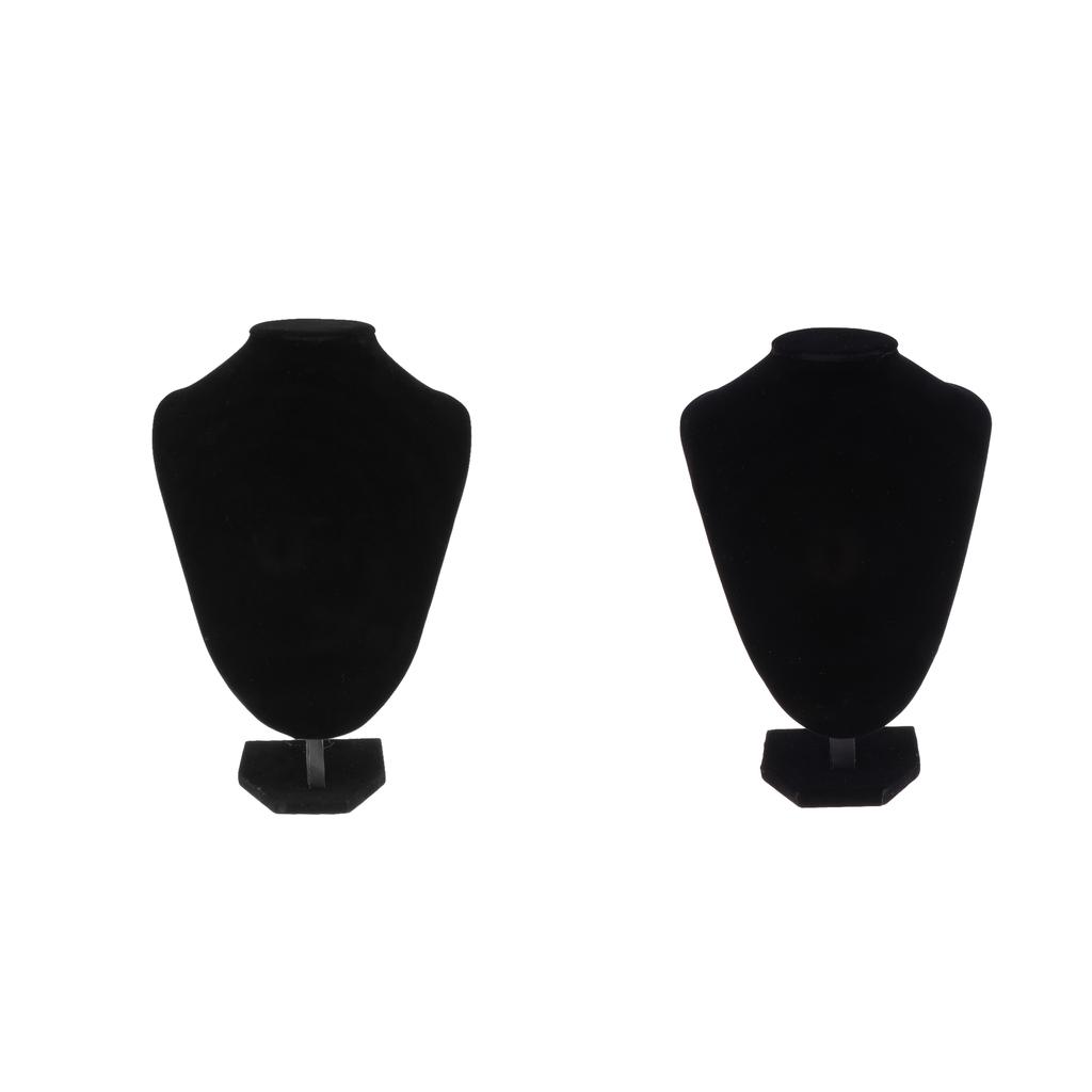 2pcs Velvet Necklace Pendant Display Bust Mannequin Stand Holder Rack 