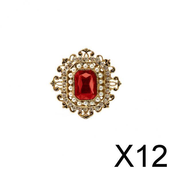 12xRetro Victorian Crystal  Flower Brooch Pin Ladies Accessories Gift #2