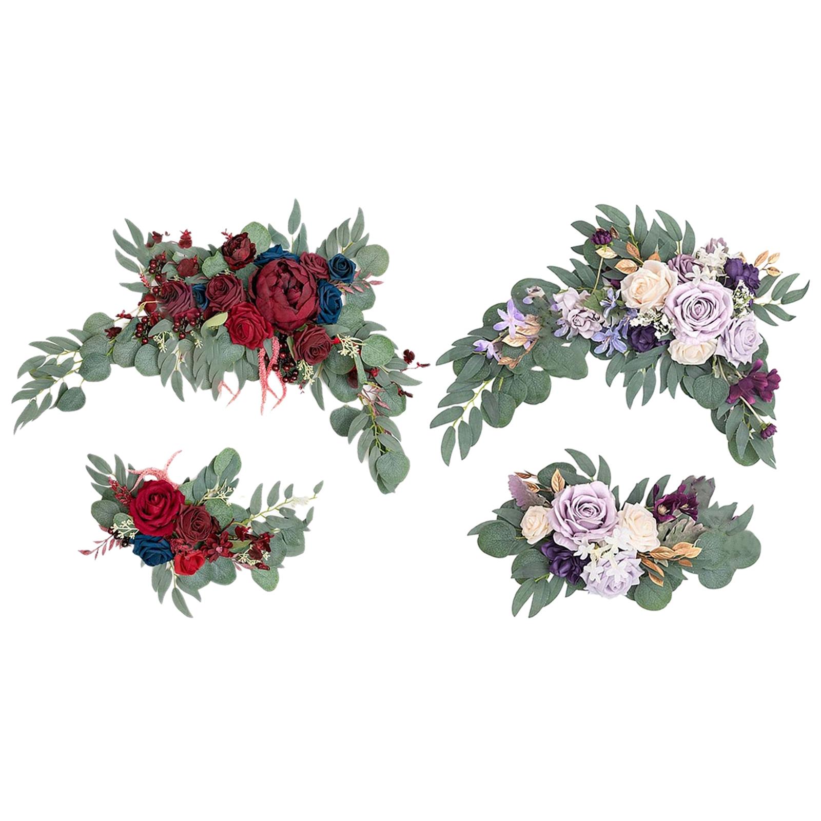 Artificial Flower Swag Green Leaves for Backdrop  Red Blue White