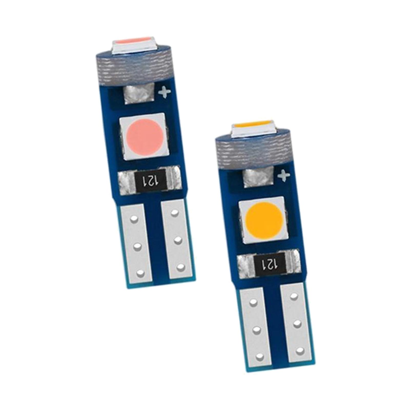 2pcs Car Motorcycle LED Dashboard Light T5 3SMD Indicator Fit