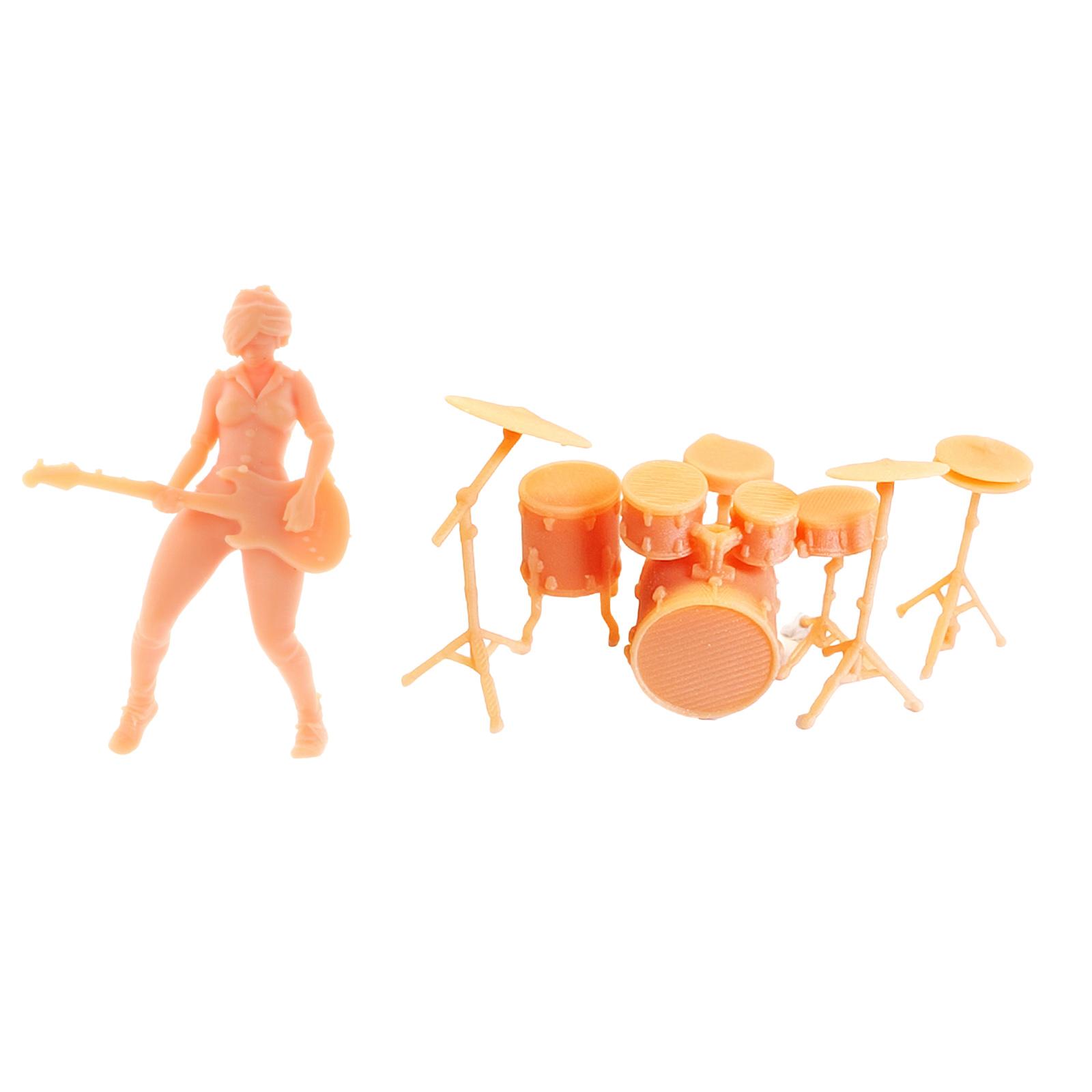 1:64 Figure Drum Set and Singer Dioramas