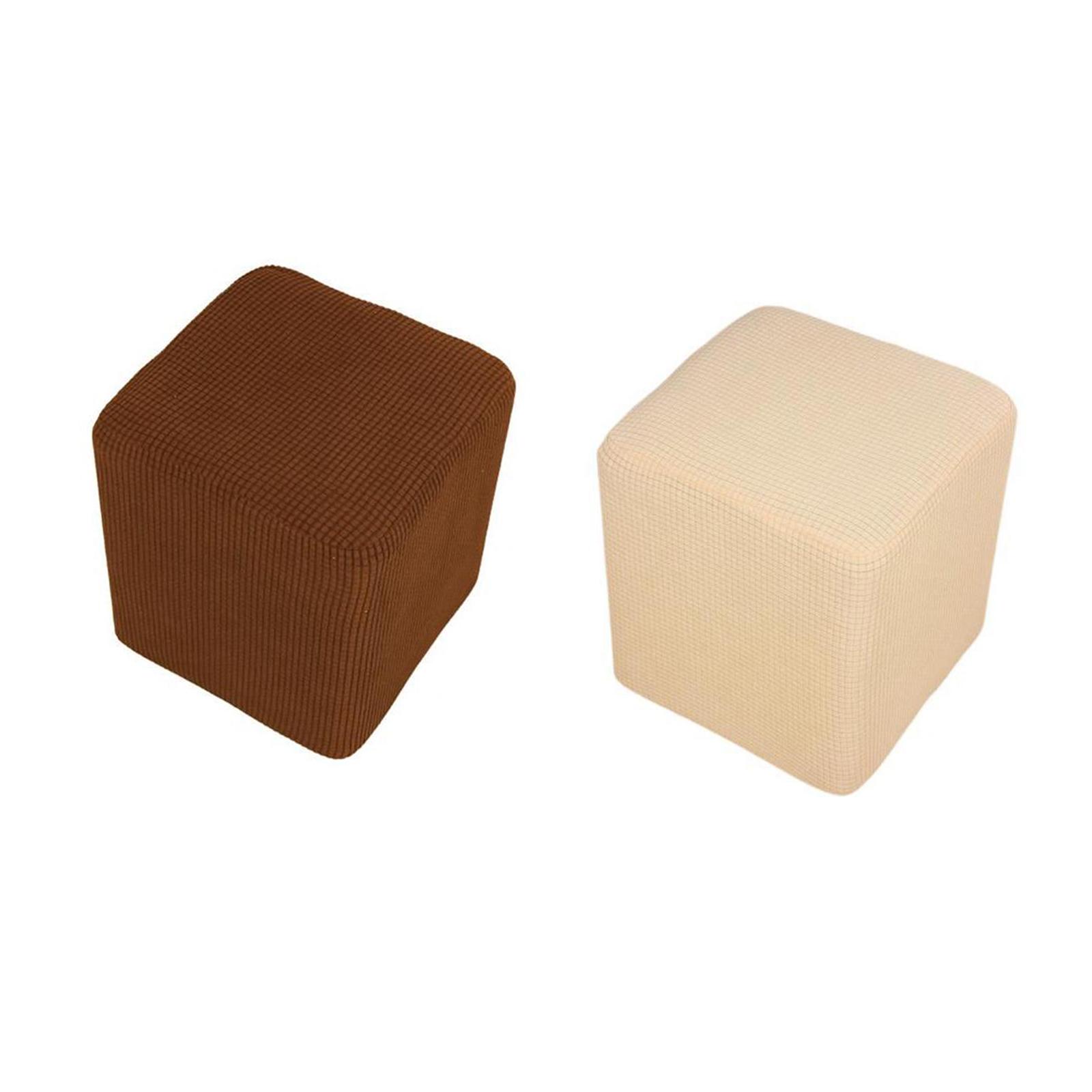 2 pieces Foot Stool Slipcover Stretch Ottoman Rectangle Footstool Covers