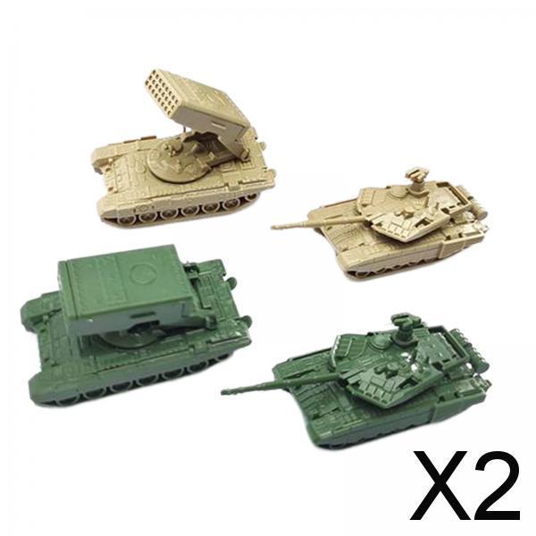2x4Pcs 1/144 Tank Rocket Launchers Model Vehicles Building Kit Assembled Model