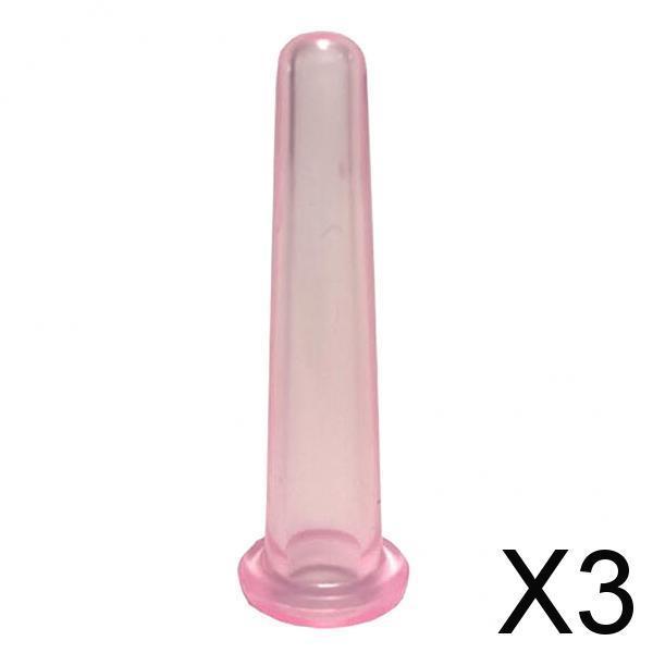3xMini Facial Face Eye Silicone Cupping Vacuum Suction Massage Pink 4