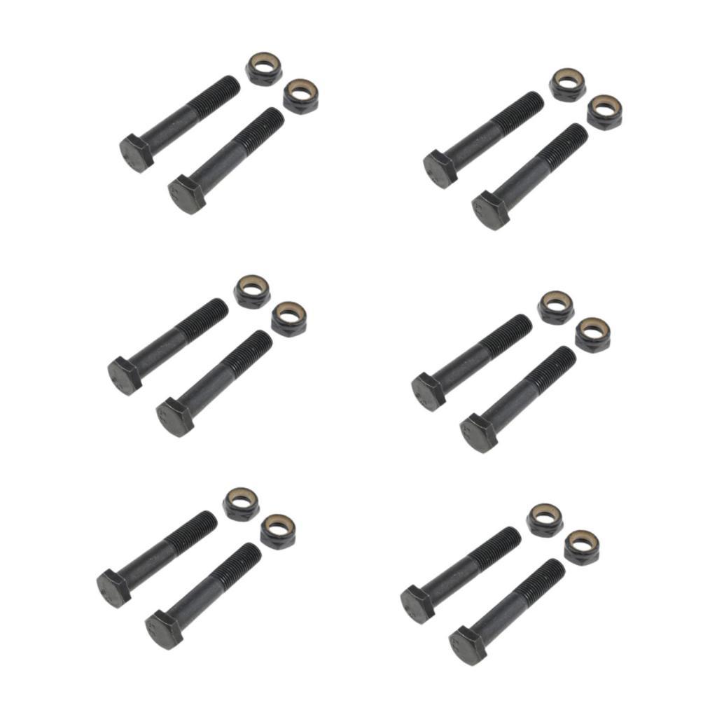 6x2pcs Replacement Skateboard Truck Kingpin Hardware Set Longboard Screw Bolts M10×65mm