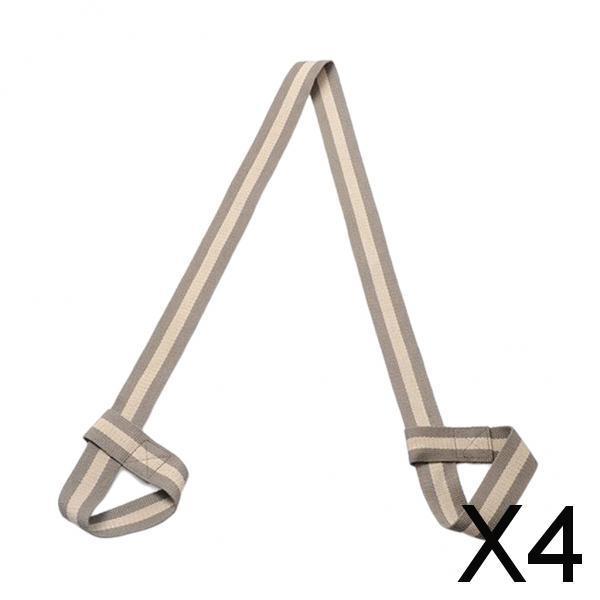 4xCotton Yoga Mat Strap Pilates Mat Carrier Fitness Stretchy Loop Khaki