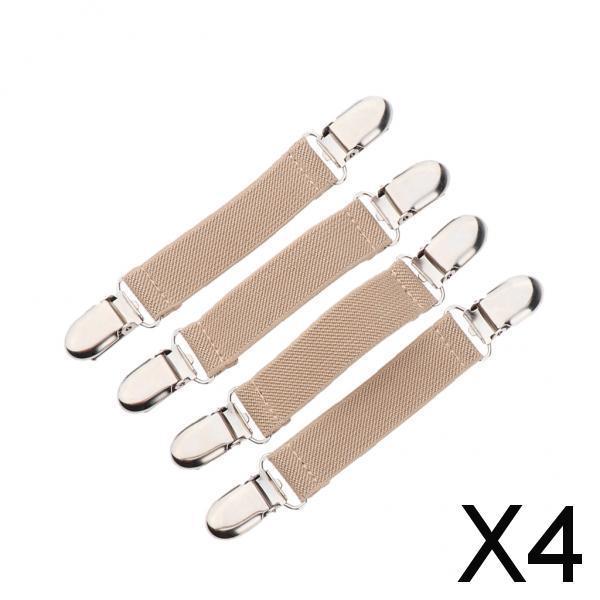 4xStainless Steel Mitten Clip Elastic Glove Clips for Kids Toddler Beige