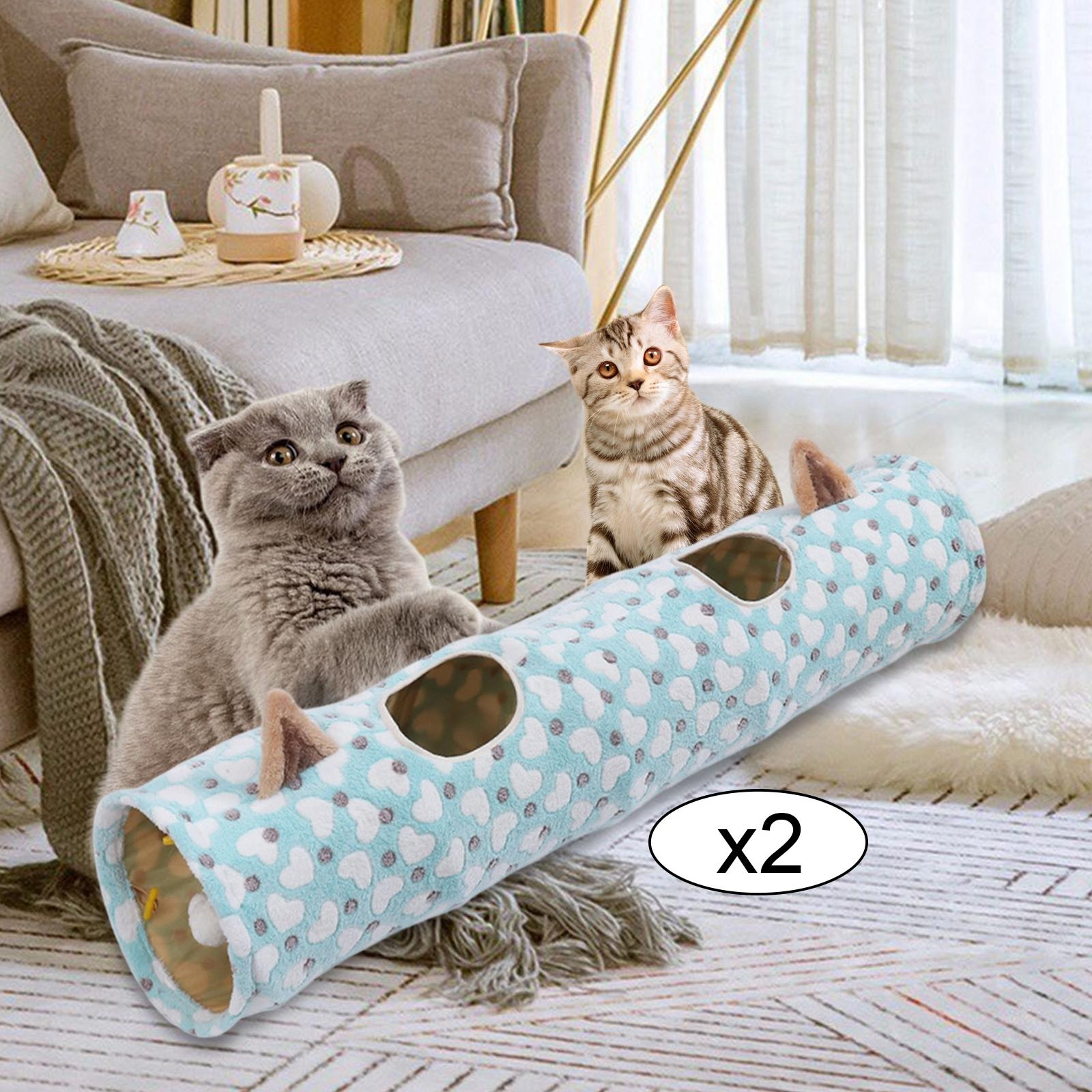 2x Cat Toys Collapsible Tunnel Dog Interactive Toy for Rabbits Heart