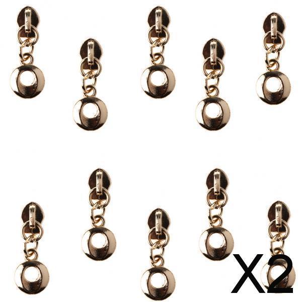 2x10 Pieces #3 Nylon Zipper Puller Slider Head Replacement Repair Kit Gold