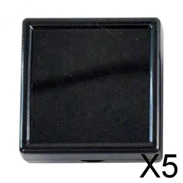 5xAcrylic Jewelry Display Loose Diamond Beads Organizer Show Case 5x5cm Black