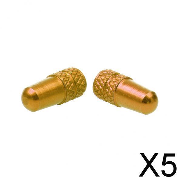 5x2pcs Cycling MTB Bike Aluminum Alloy Presta Valve Cap Dust Cover Gold