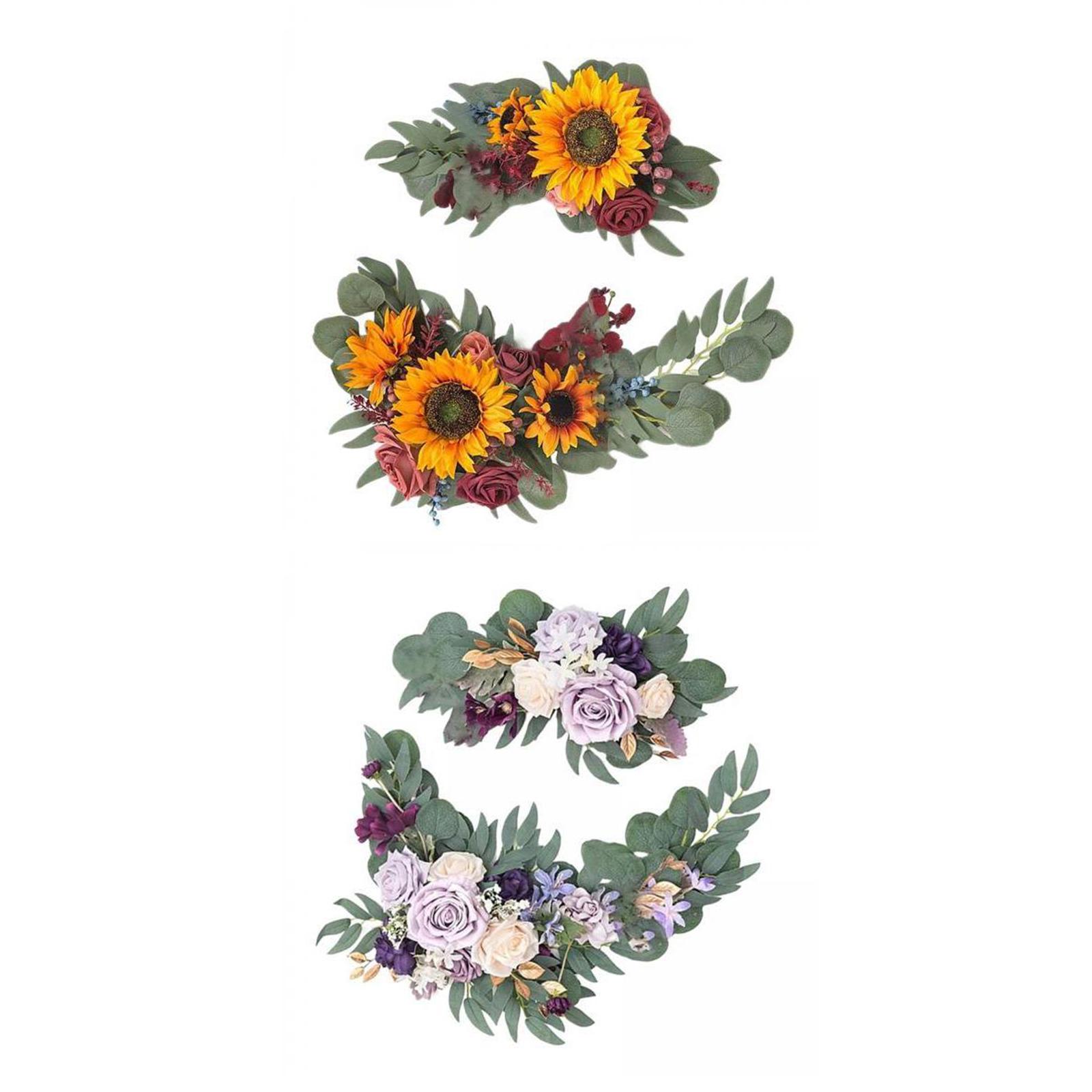 Artificial Flower Swag Green Leaves for Wedding  Yellow Red Purple Beige