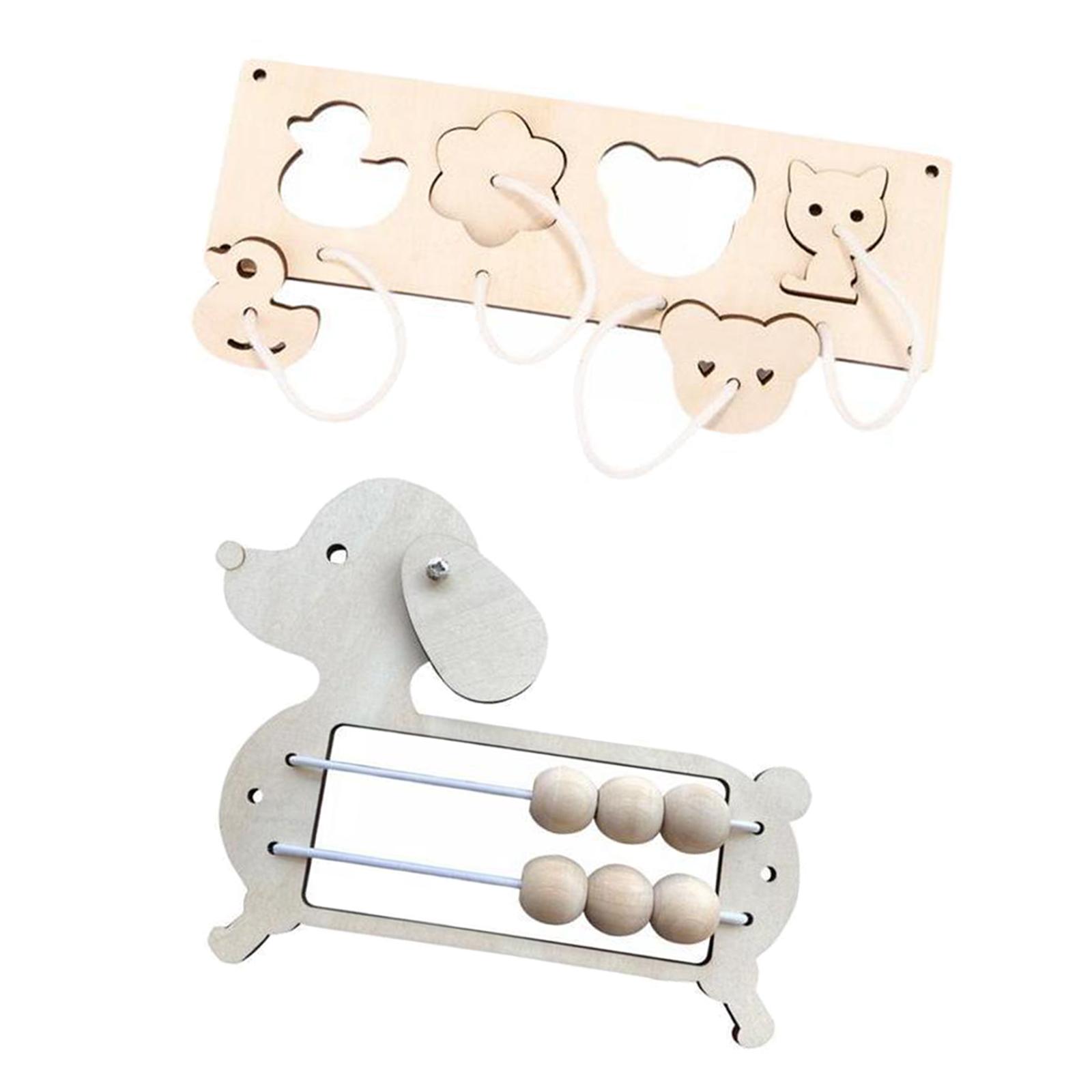 2pcs Wood Busy Board Material Educational Toy for Nursery