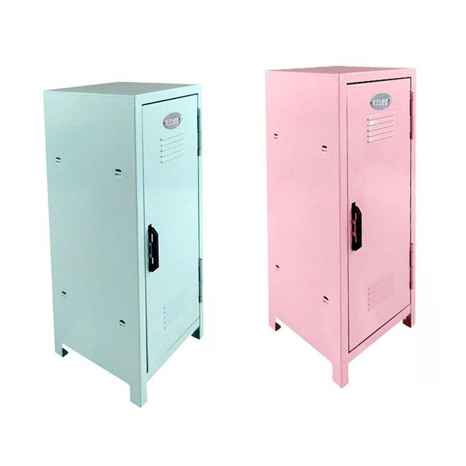 2x Small Makeup Storage Cabinet Vertical File Cabinet  Pink and Blue