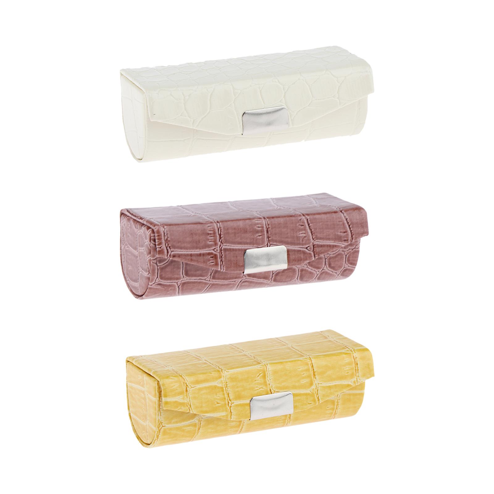 3x Lipstick Case   White and Yellow and Brown