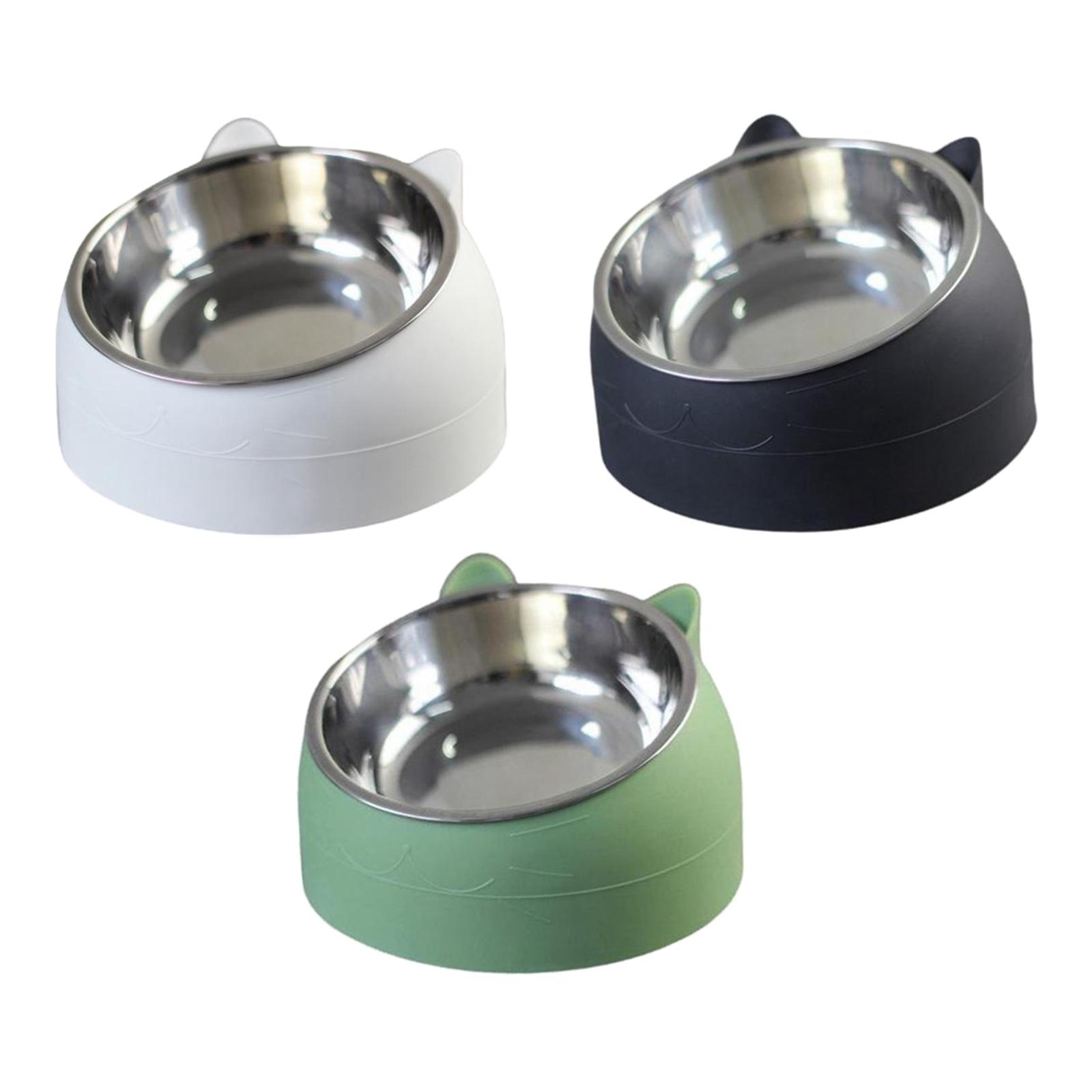 3Pcs Pet Feeder 15 Degree Raised Single Bowl for Cat Dog