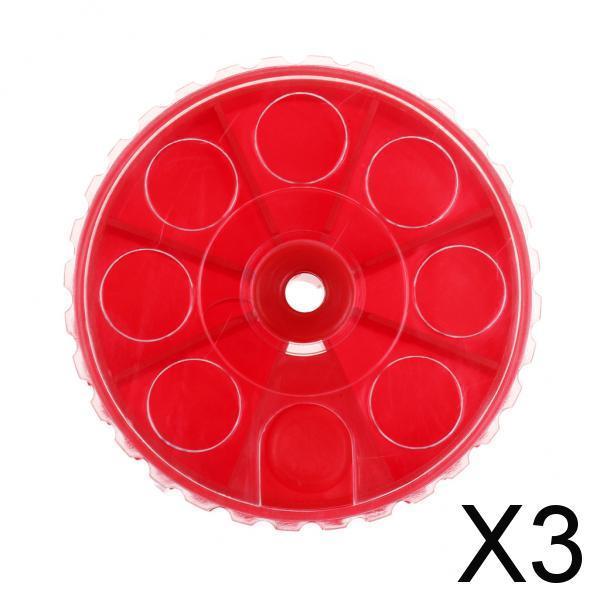 3xPlastic Fishing Sinker Weights Storage Box Portable Terminal Tackle Red