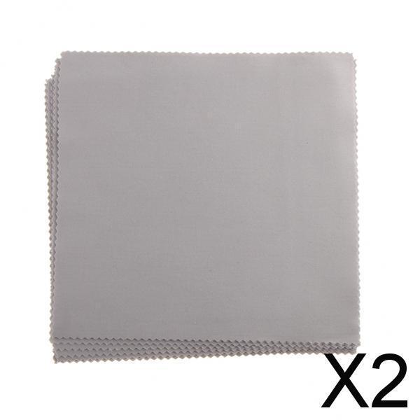 2x10PCS Microfiber Cleaning Cloth Eyeglasses Screen Camera Lens Cleaner Gray