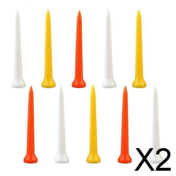 2x10pcs Unbreakable Golf Tees Professional Plastic Nails for Golf Practice