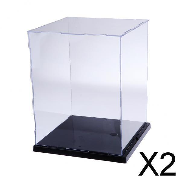 2xClear Model Display Case Box Dustproof Box for Figure Toys
