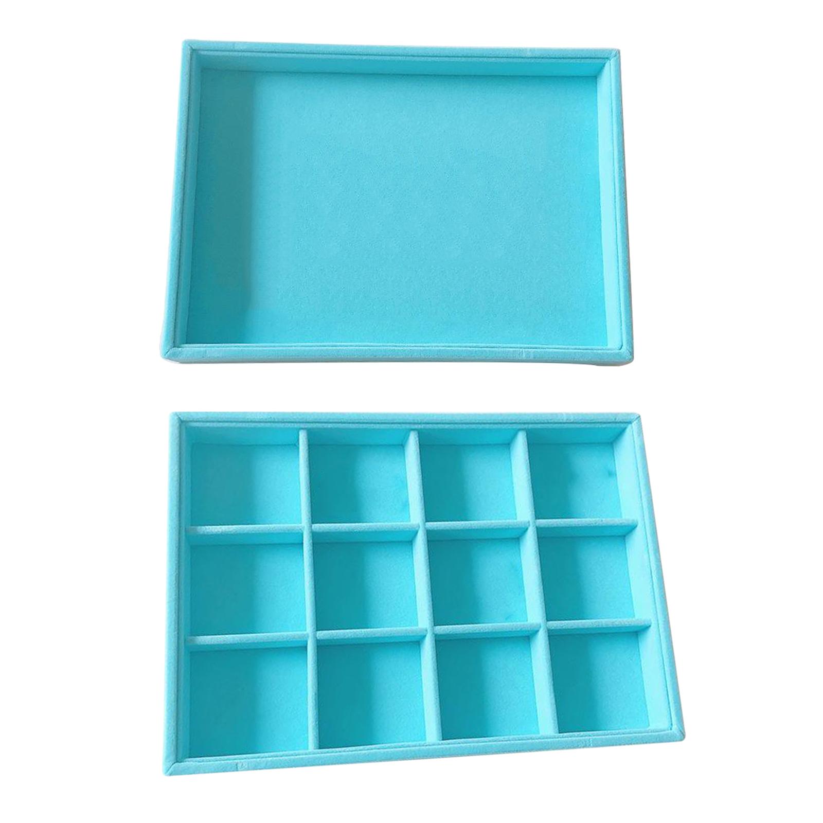 2pcs Stackable Velvet Jewelry Display Trays  