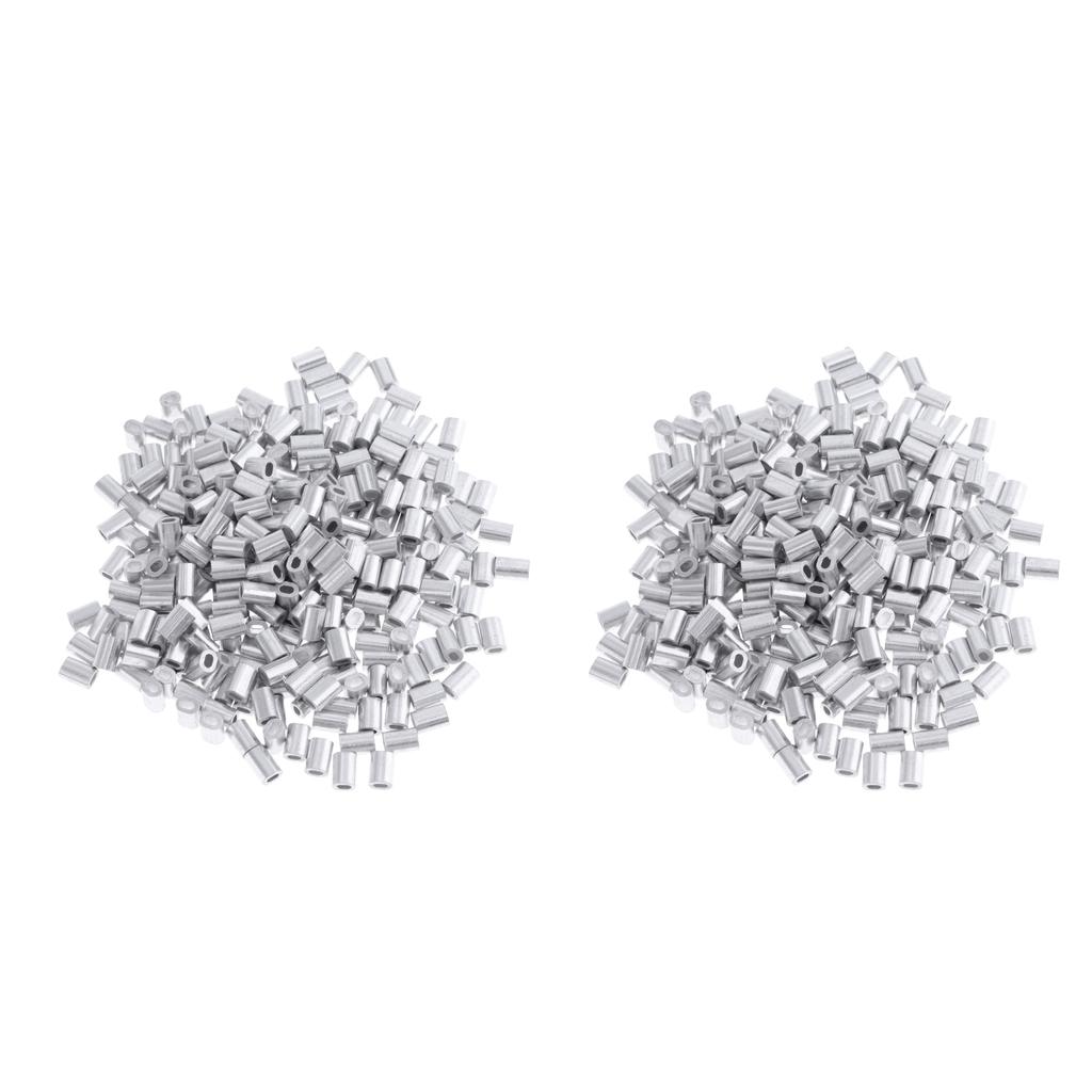200Pcs Aluminium Fishing Crimps Double Barrel Crimp Sleeves 1mm 1.5mm