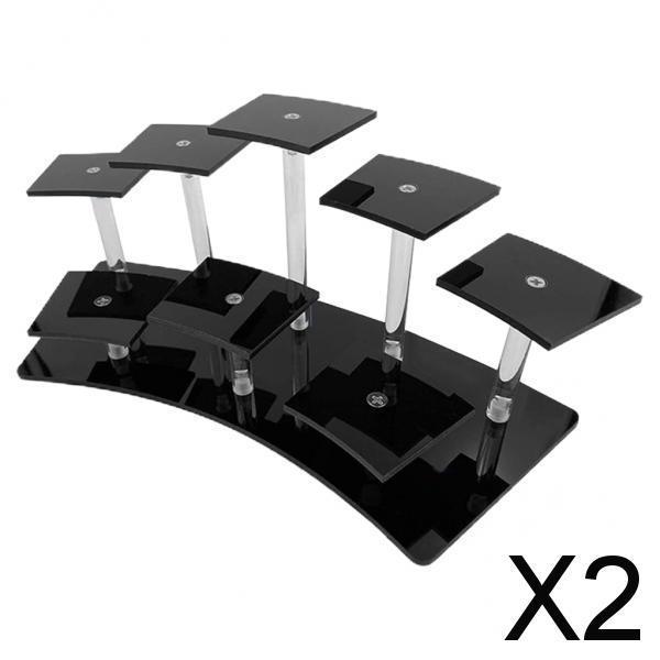 2x8-Layer Acrylic Riser Display Shelf Durable for Action Figure Perfumes