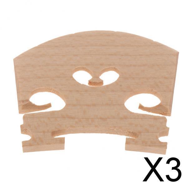 3xSolid Wooden Violin Bridge Musical Instrument DIY Replace 3-4