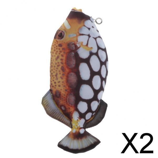 2xCute Simulation Fish Pens Makeup Bag Case Zipper Pouches Puffer 26x12cm