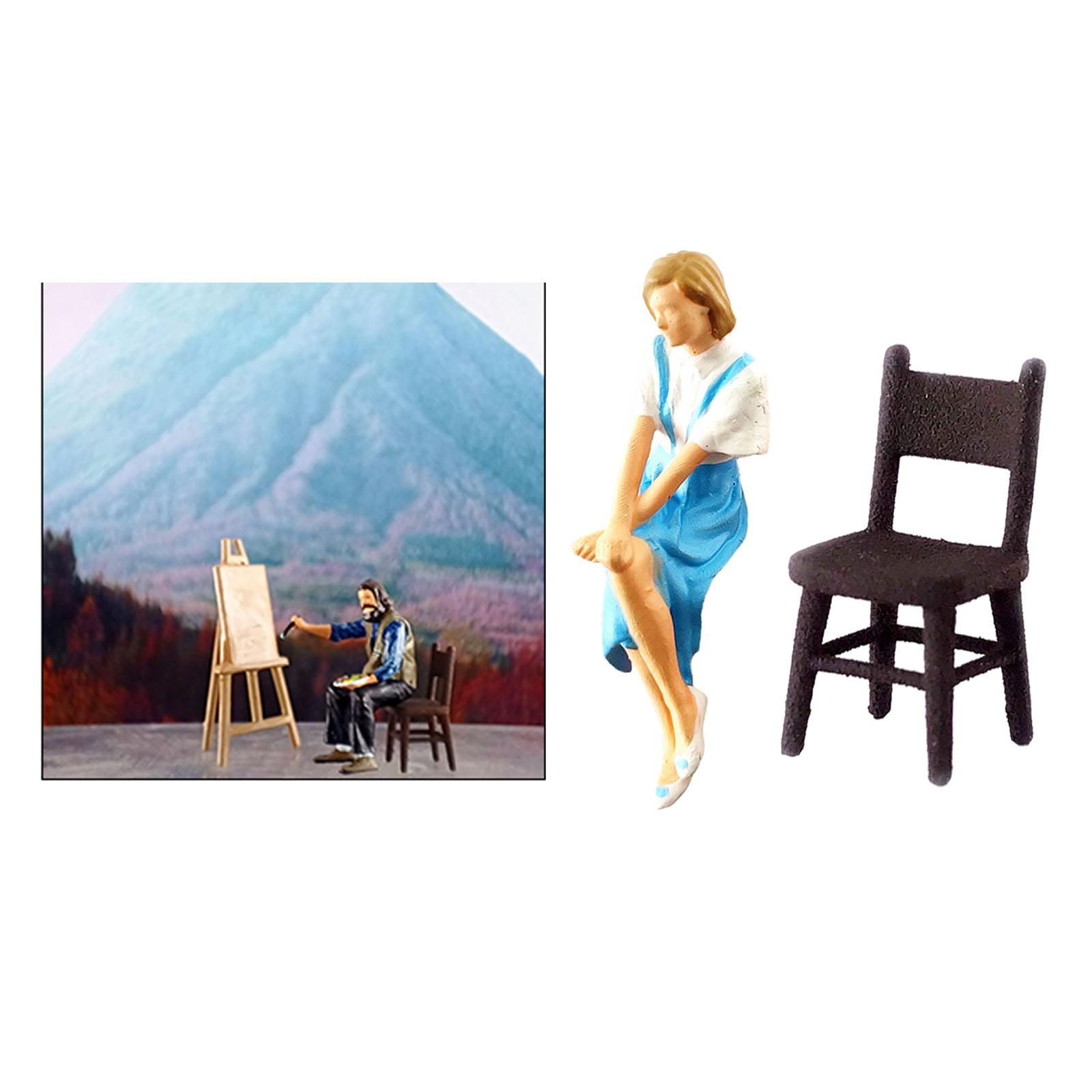 Miniature People Model Reader 1:64 Doll for Micro Landscape