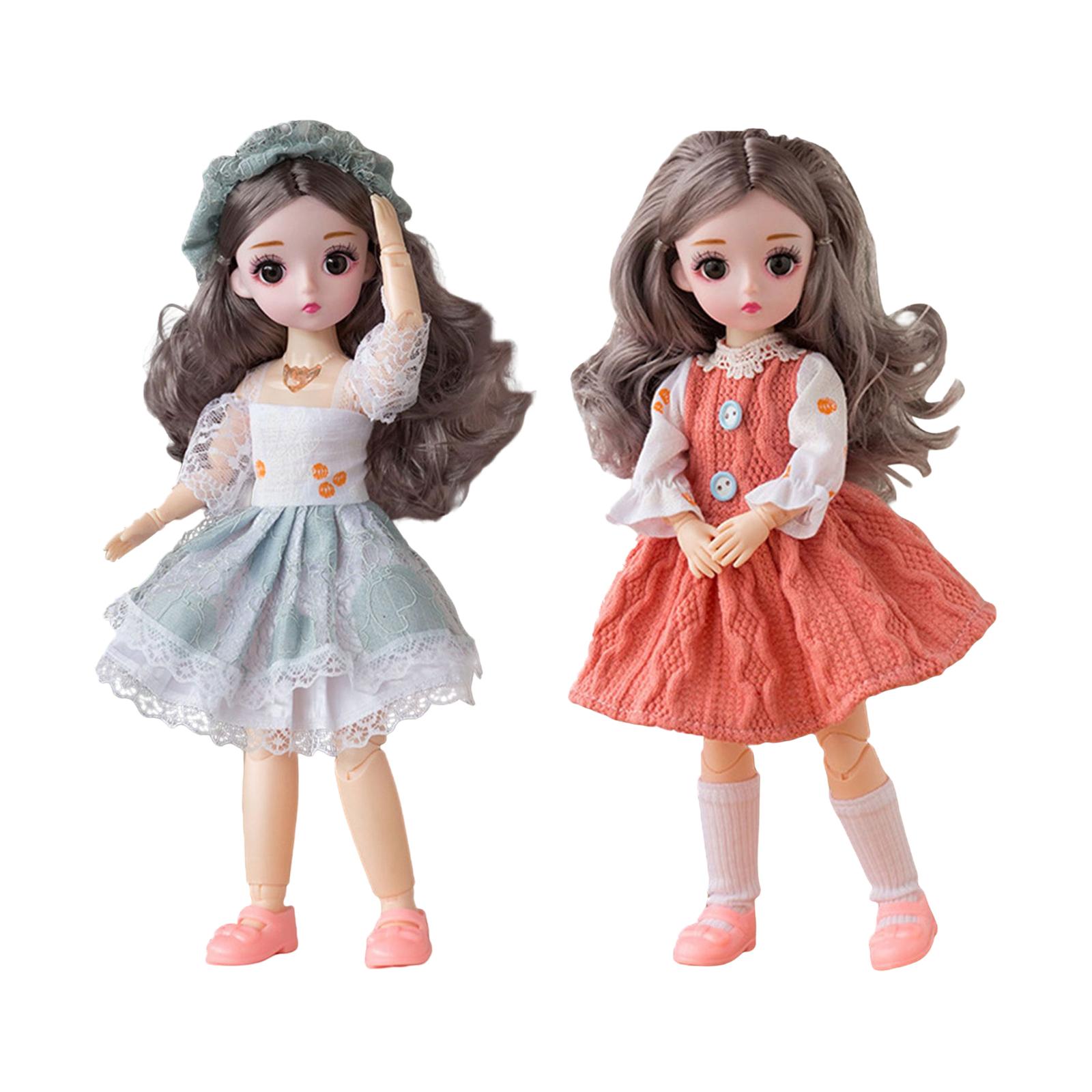 2Pieces 1/6 BJD Doll with Clothes Shoes Makeup Children
