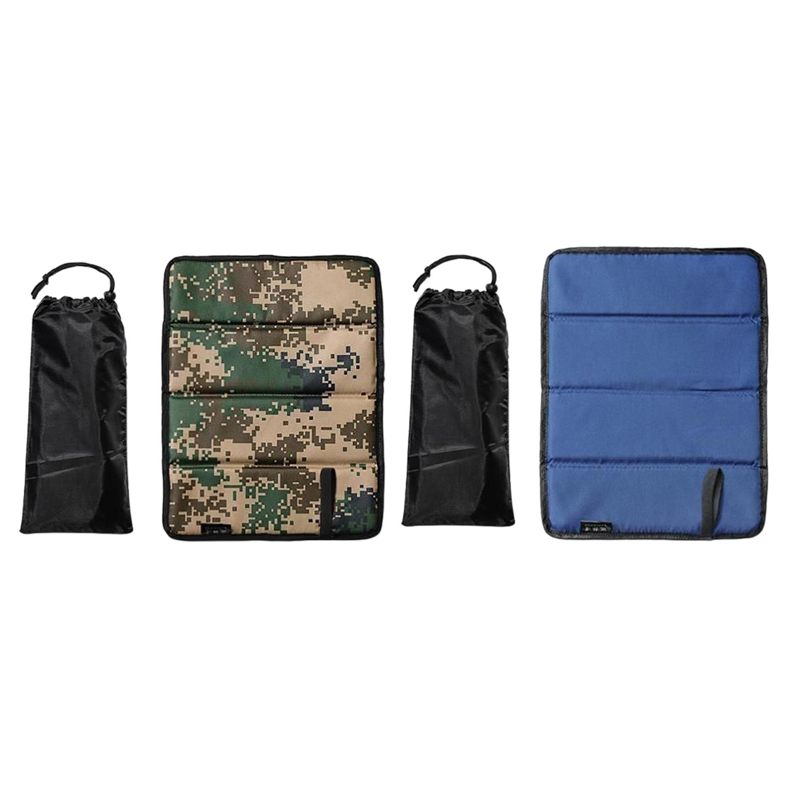 2Pieces Portable Foldable Foam Seat Pad Cushion  Green and Blue