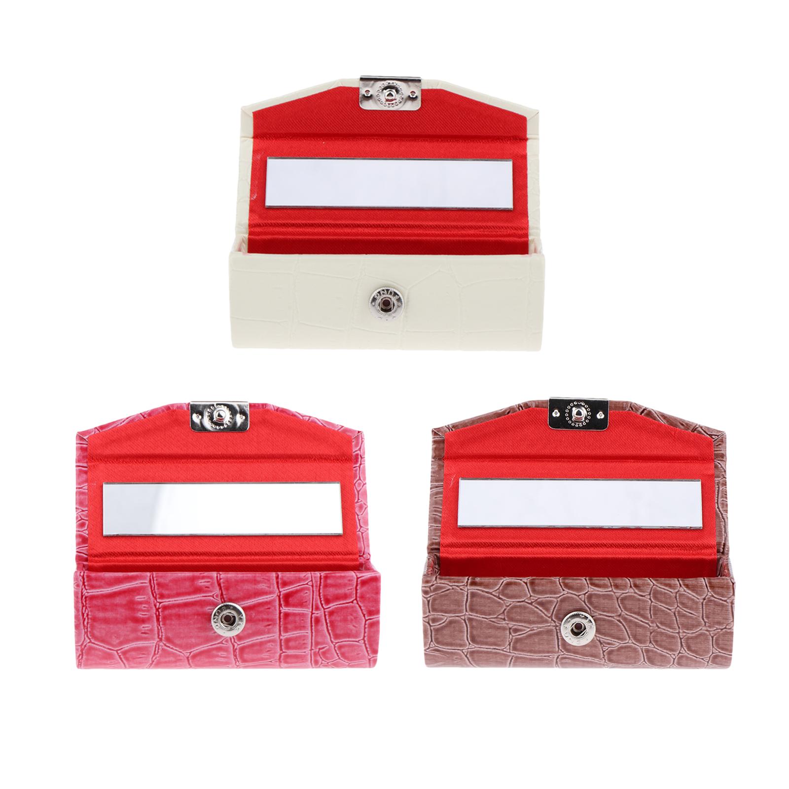 3x Lipstick Case   Rose Red and White and Brown