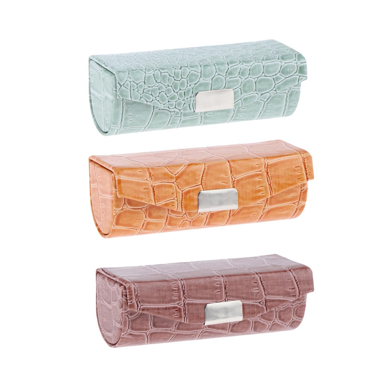 3x Lipstick Case  Greyish Green and Brown and Orange