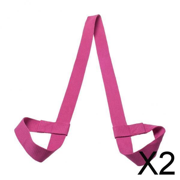 2xCotton Yoga Mat Strap Pilates Mat Carrier Fitness Stretchy Loop Fushia