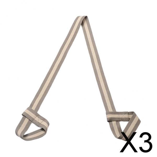 3xCotton Yoga Mat Strap Pilates Mat Carrier Fitness Stretchy Loop Khaki
