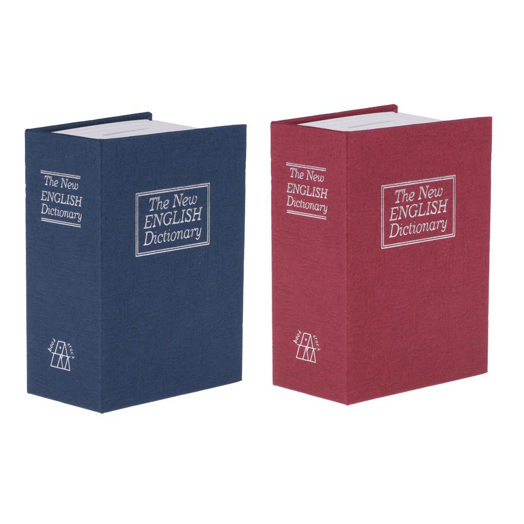2x Hidden Dictionary Book Safe Security Stash with Key Metal Money Box