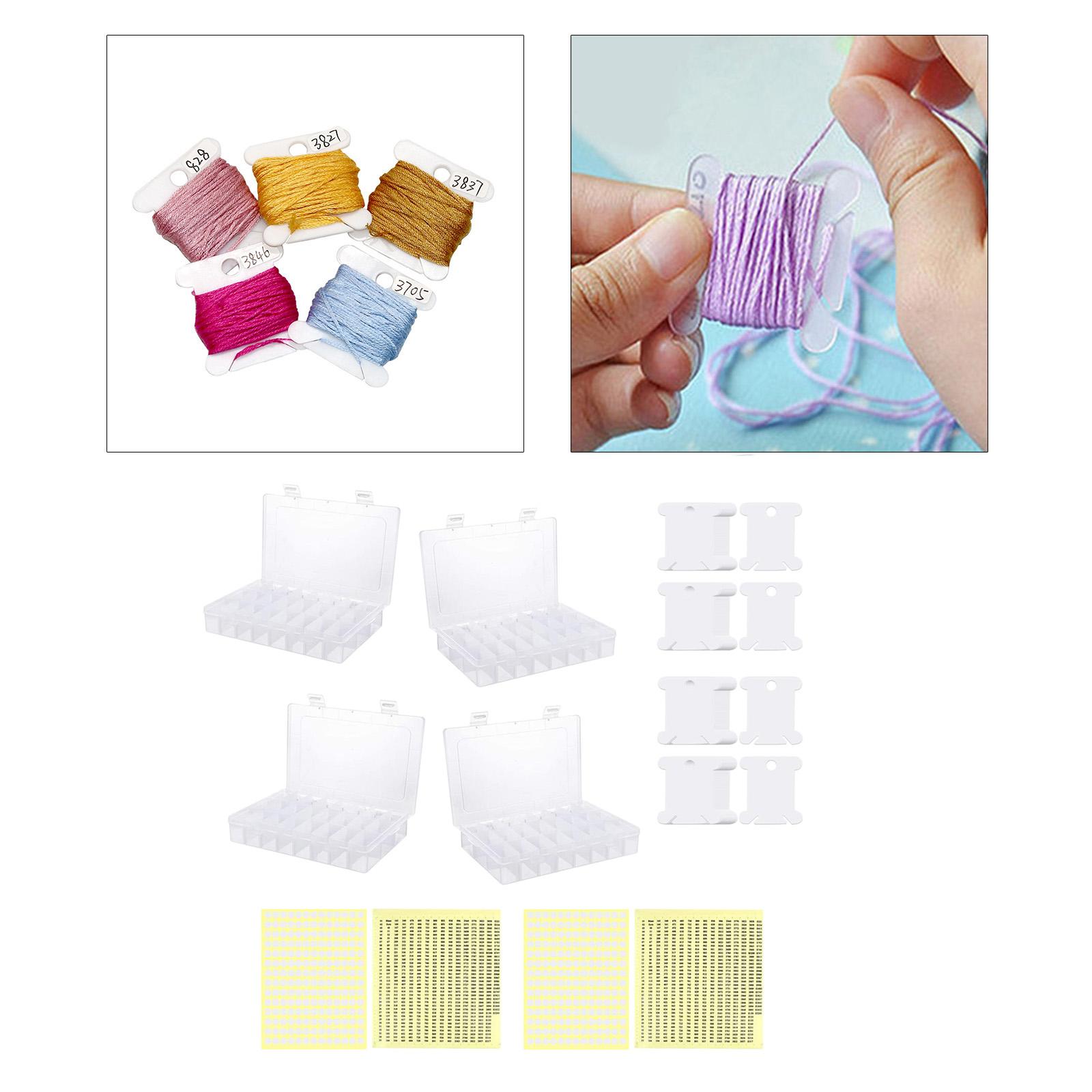 Thread Bobbins for Embroidery Cross Stitch Floss Craft Storage Box