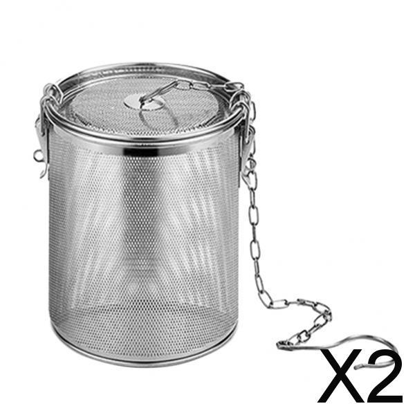 2xStainless Steel Spice Seasoning Strainer Tea Ball Strainer  0.7L