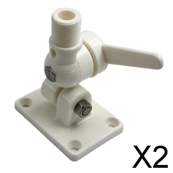 2xMarine Boat Adjustable Ratchet Bracket Antenna Deck Mount Base Nylon