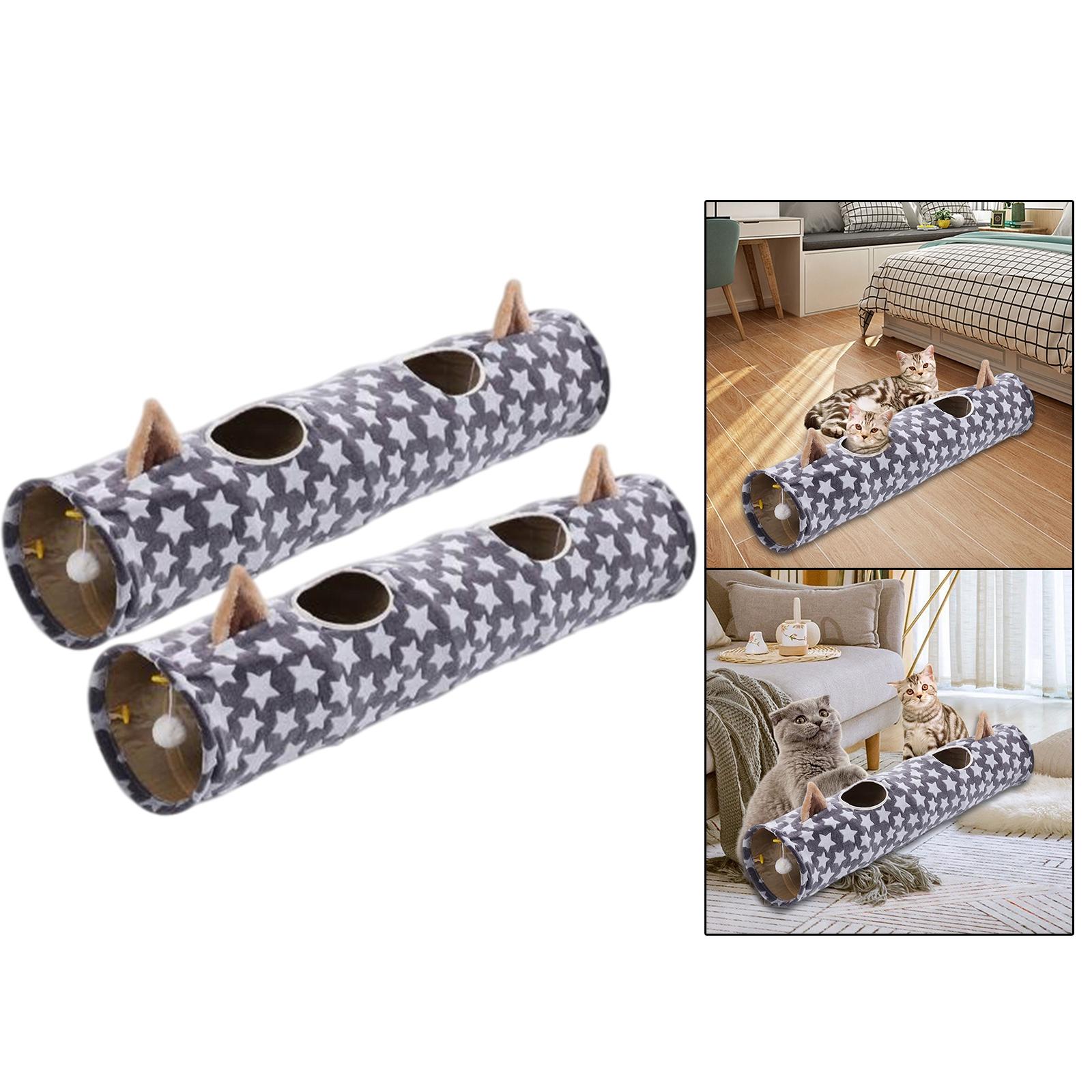 2x Cat Toys Collapsible Tunnel Dog Interactive Toy for Rabbits Star