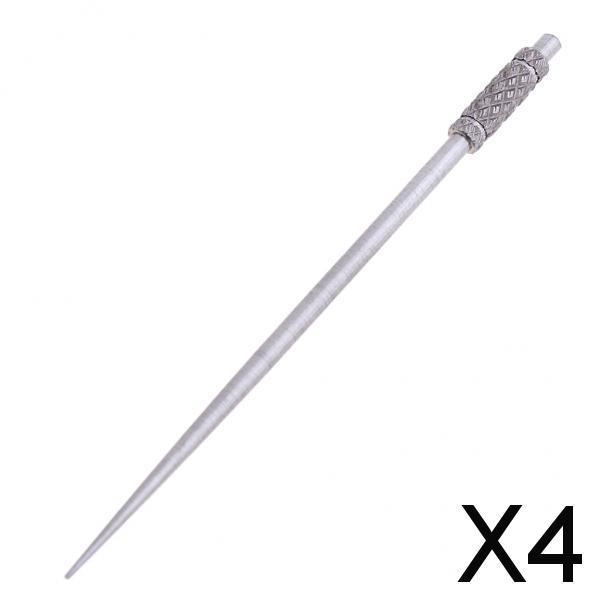 4xCamping Titanium Mini Toothpick Fruit Pick Sticks Travel Kit Supplies Silver