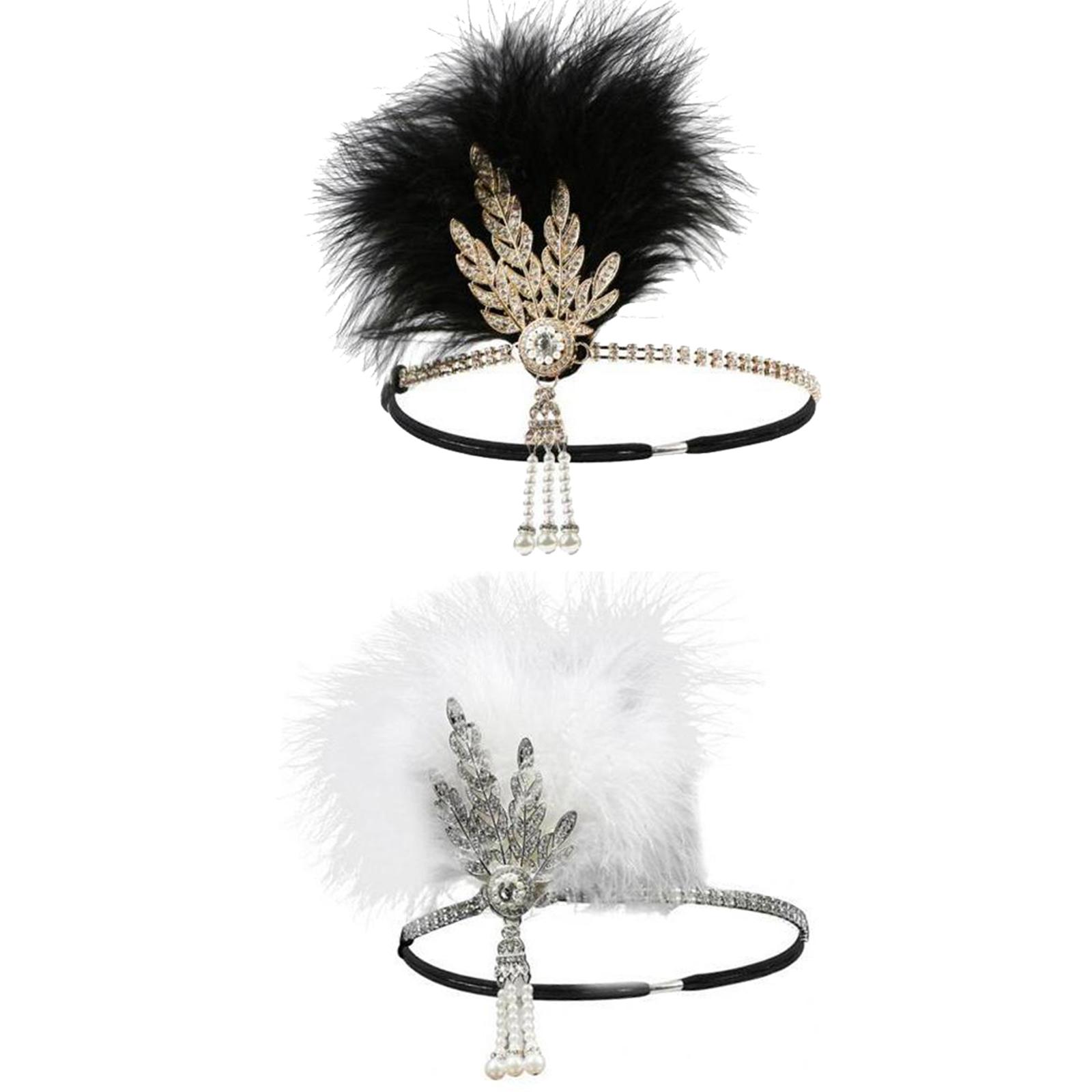 1920s Feather Headband /Flapper Headpiece Fancy Headdress Fascinator  