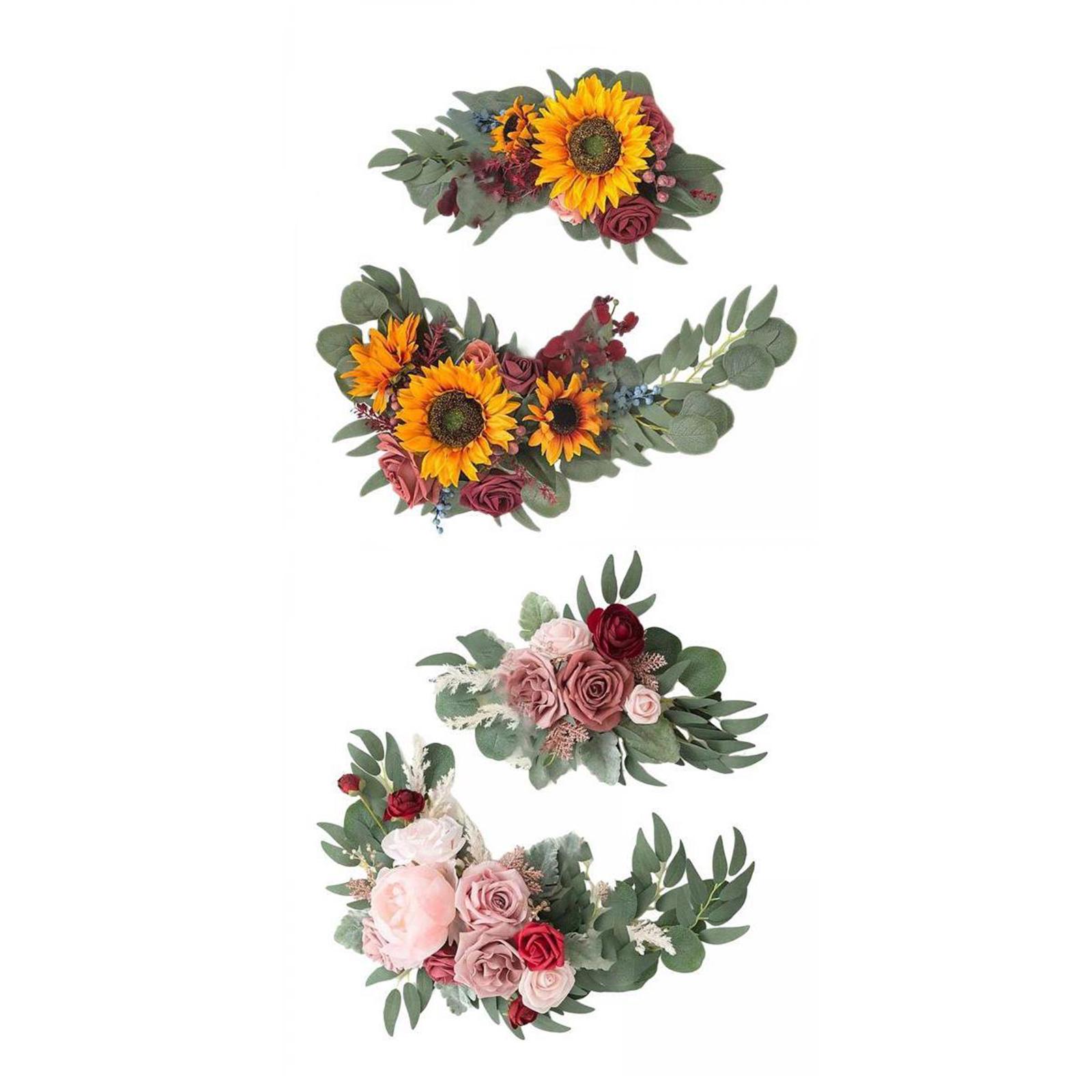 Artificial Flower Swag Green Leaves for Wedding  Yellow Red Pink Red