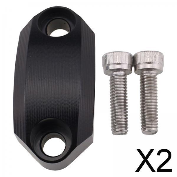 2xMotorcycle Master Cylinder Clamp Cover for 22mm Handlebar Supplies Black