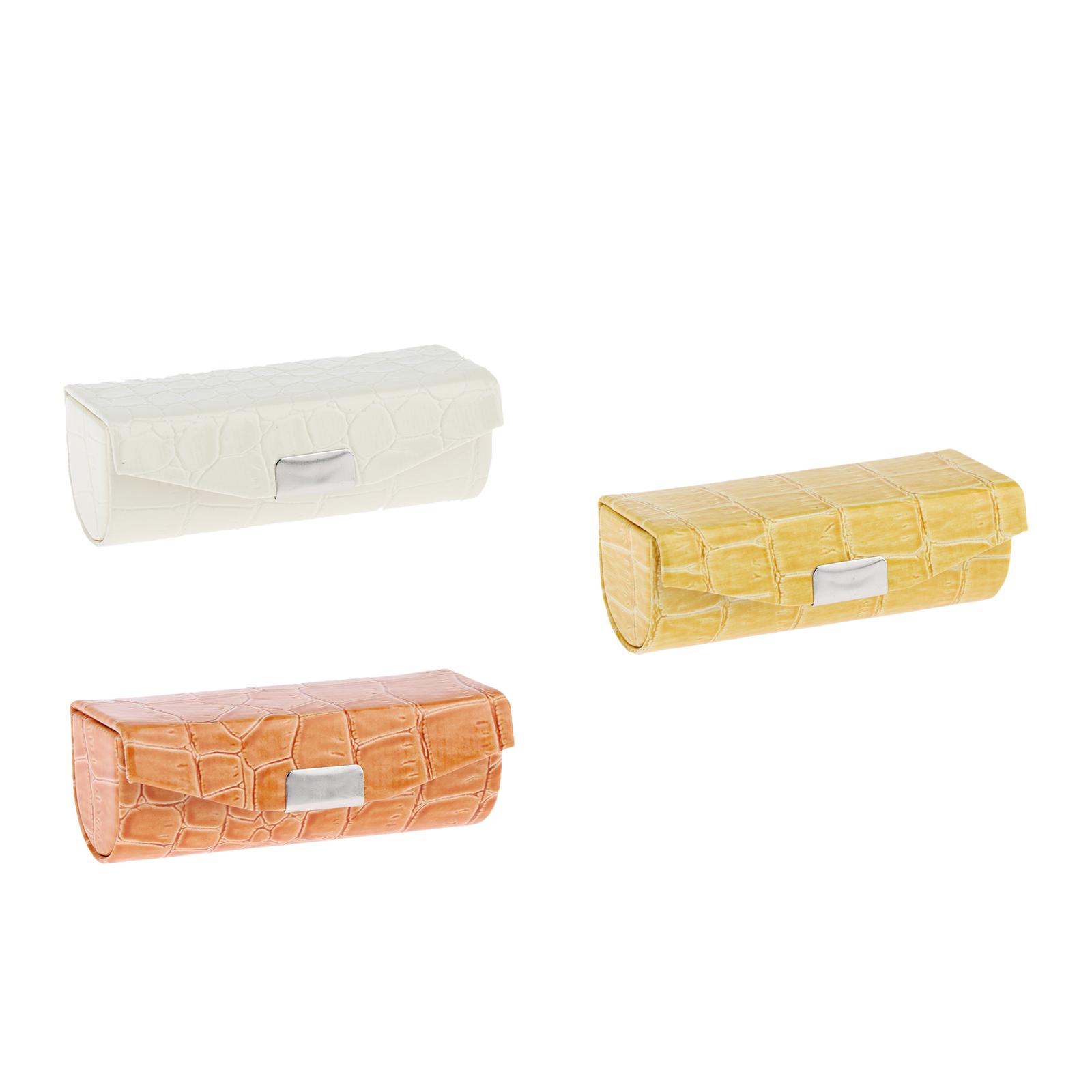 3x Lipstick Case   White and Yellow and Orange