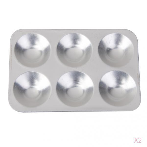 2x 6-Well Artist Pallet Painting Palette Watercolour Acrylic Art Craft Supply