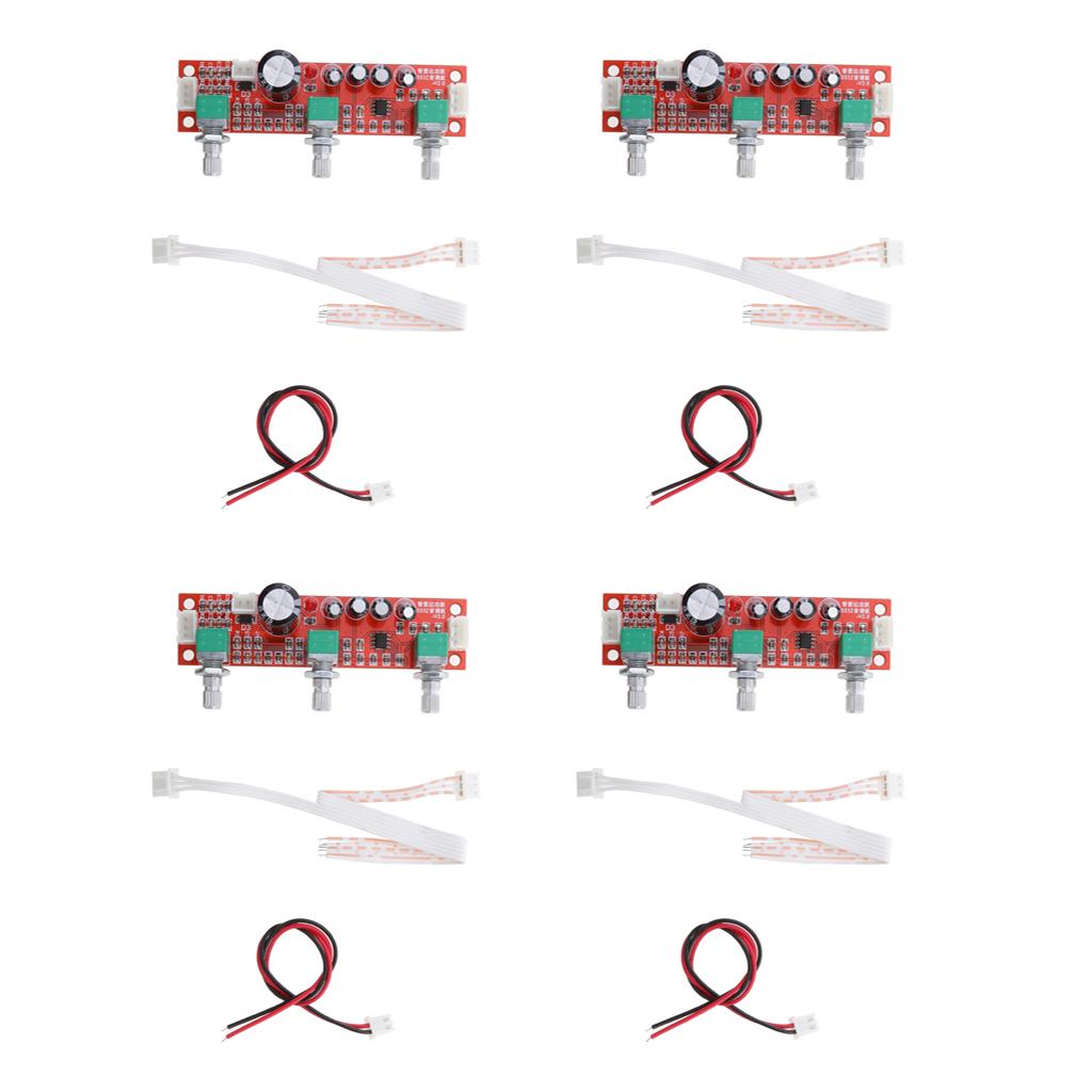 4x NE5532 Preamp Preamplifier Tone Board 2 Channel Treble Volume Control