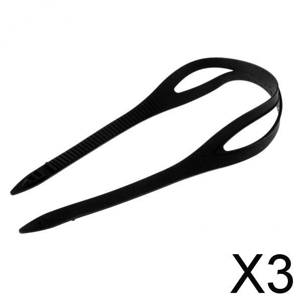 3xUniversal Swimming Goggles Strap Band Replacement Accessories Black